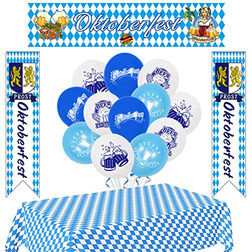 Oktoberfest-Luftballon-Dekorationsset, Oktoberfest-Party, Bayern-Dekoration, Banner-Luftballons, Hängedekoration für Bayerische Flagge, Banner-Luftballons, Bierfest, (B) von Mrisata