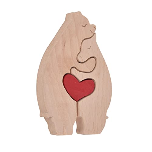 Personalisiertes Bären-Familienpuzzle aus Holz, Familienpuzzle, Holzpuzzle-Skulptur, Personalisiertes Geschenk Mama, Papa, Muttertag, Vatertag, Geburtstagstier, Einzigartige von Mrisata