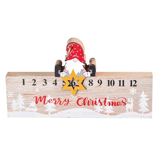 Weihnachts-Countdown-Kalender aus Holz, Dekorativer Weihnachts-Adventskalender, Tischdekoration für Zuhause, Weihnachts-Tisch-Countdown-Kalender, Adventskalender von Mrisata