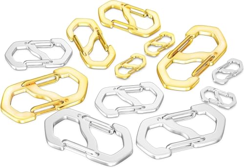 Mrltau 12 Pcs Kettenverschluss Edelstahl, Armband Verschlüsse, Verschluss für Armbänder, Kettenverschluss Silber, Verschlüsse für Armbänder, Mini Karabiner von Mrltau