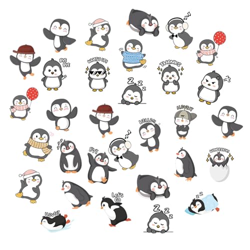 Mrltau 92 Pcs süße Sticker Pinguin, Penguin Aufkleber, Kindle Sticker Tiere, Sticker Kinder, Aufkleber Kinder, Laptop Sticker Set, Stickers for Kids, Sticker Kindle Hülle, Cute Sticker von Mrltau