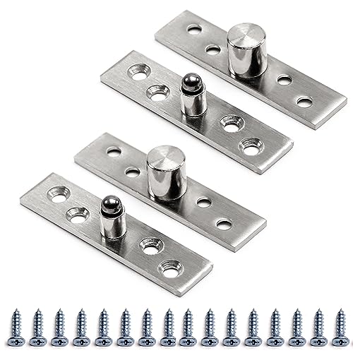 MroMax 2 Sets Edelstahl 360 Grad drehbar versteckte Tür Pivot Scharnier für Tür Schrank Schrank Silber Ton 75 x 17 mm von MroMax