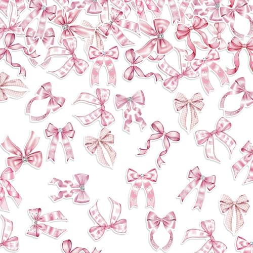 120 Stück Geburtstag Konfetti Pink Bow Knot Tisch Konfetti Doppelsieger Papier Konfetti Kuchen Konfetti Party Dekorationen für Geburtstag Hochzeitstag Weihnachten Neujahr Geschlecht Enthüllung Party von Mtbricey