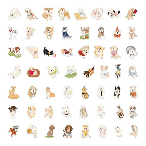 120 Stück Süße Hunde Aufkleber Cartoon Tieraufkleber Wasserfeste Sammelalbum Aufkleber Kawaii Funny Wall Decals Selbstkleber Dekorativer ästhetischer Aufkleber für Journal Laptops Phone Book von Mtbricey