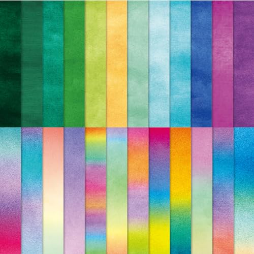 48 Blatt Regenbogen Muster Scrapbooking Papier 24 Motive Aquarellmotiv Dekorpapier Bastelpapier Block mit Muster 6"X 6" Decoupage Papier Dekorativ Motivpapier für DIY Kartenherstellung Basteln Zubehör von Mtbricey