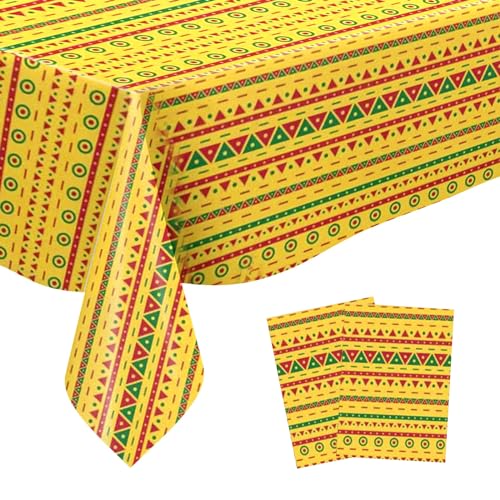 Mexikanischer Tischdecke 137 x 274 cm Mexikanische Party Dekorationen Zubehör Mexikanischer Serape Tischtuch,Wasserdicht Rechteckig Tischwäsche Geschenke für Zuhause Esszimmer Zimmer Küche (Farbe-1) von Mtbricey