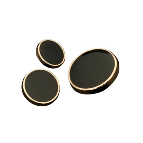 6/10 Stück 11/15/18/20/13/25mm einfache Kleidung goldfarbene Ösenknöpfe schwarz weiß Metallknöpfe für DIY Damen Herren Mantel Nähmaterial, Farbe 3, 20mm 6 Stück von Mtjujuswo