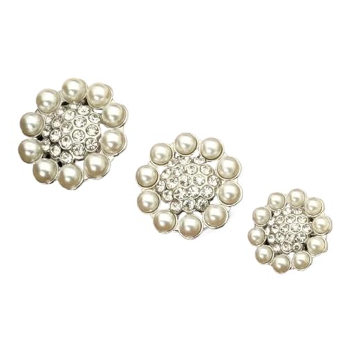 6 Stück 25mm Blumen-Strass- und Perlenknöpfe für Hochzeiten, Farbe 1, 25mm 6 Stück von Mtjujuswo