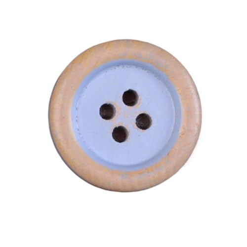 6 Stück himmelblaue Holzknöpfe zum Basteln und für Kleidung, 15-20mm, Farbe 2, 15mm (6 Stück) von Mtjujuswo