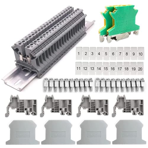 Mtlhbcg Reihenklemmen Hutschiene：Hutschienen Klemmen, UK 2,5 Durchgangsklemme,DIN Schienenanschlussblock Kit,Schnellverdrahtung Elektrischer Anschlussblock für Automatisierungsprojekte, DIY Projekte von Mtlhbcg