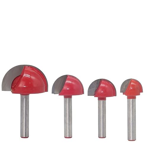 4/5 Stück 6 mm Schaft CNC-Werkzeuge Vollhartmetall-Rundnase Bits Runde Nase Cove Core Box Router Bit Shaker Cutter Werkzeuge for die Holzbearbeitung(4pcs) von Muarted