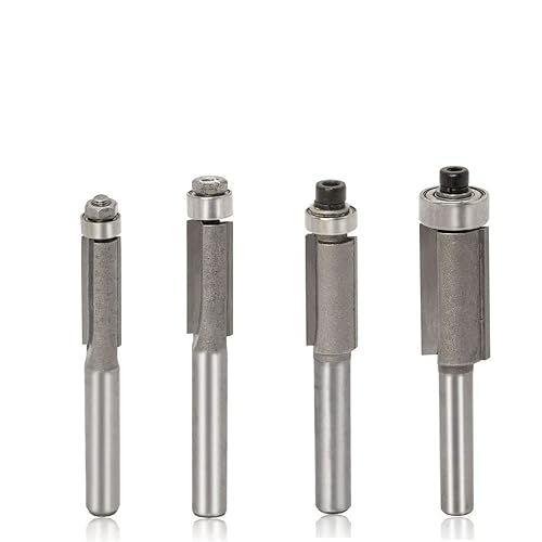 4 stücke 1/4 "6,35 MM Schaftfräser Holzschnitzerei Holzbearbeitung Bündige Trim Router Bits for Holz Trimmer mit Lager von Muarted