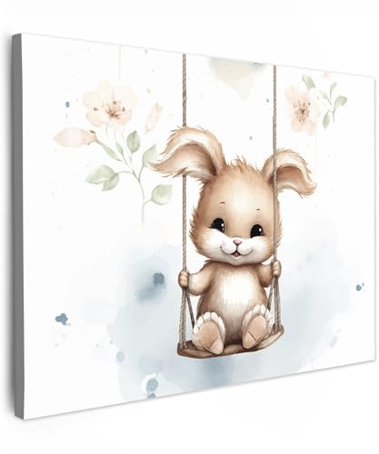 MuchoWow© Wandbilder 40x30 cm Schlafzimmer Home Deko Wohnung Bild Wohnzimmer Fotoleinwand Wand Bilder Leinwand Wall Decor Kaninchen - Babytier - Kinder - Kinderzimmer - Babyzimmer von MuchoWow