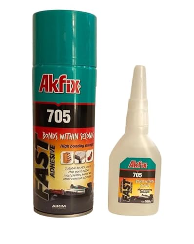 Akfix Sekundenkleber Extra Stark - Sekundenkleber mit Aktivator CA Kleber (50g Sekundenkleber 200ml Aktivator) von Mufy