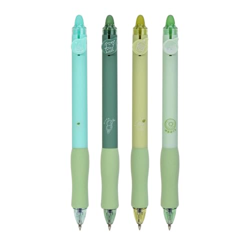 4 Stück Radierbarer Kugelschreiber, Erasable Pen Set einziehbare Tintenroller Radierbar für Studenten Geschenk, Radiergummi Stift,Schul Bürobedarf (0,5mm Mine) (1) von Muium(TM)