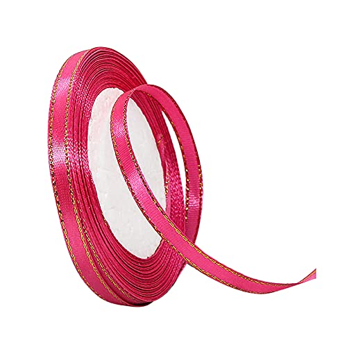 Muium(TM) Satinband Rosa 6mm, 22 Meters Matt Glänzendes Geschenkband Dekoration Geschenkband breit Schleifenband, Stoffband für Hochzeit, Taufe und Geburtstag Geschenke von Muium(TM)