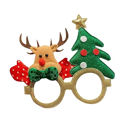 Muium(TM) Weihnachten Brillen Rahmen 3D Weihnachtskostüm Brillen Weihnachten Party Requisiten Brille für Fotografie (Einheitsgröße) (1) von Muium(TM)