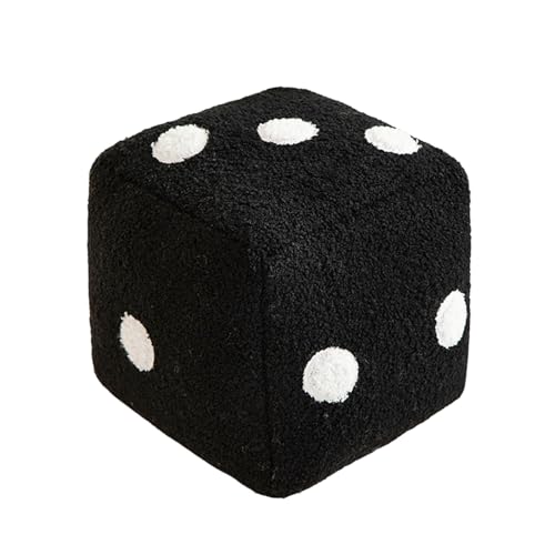 Würfel Kissen 20 * 20 cm niedliches Plüschwürfel Spielzeug mit Schleife Samt bequem gefüllt Big Dice Throwable Creative Fun Dice Dekor für Home Schlafzimmer Sofa Café Dekoration (1) von Muium(TM)