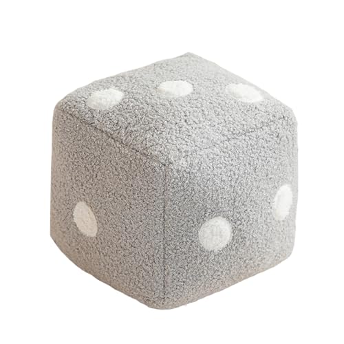 Würfel Kissen 20 * 20 cm niedliches Plüschwürfel Spielzeug mit Schleife Samt bequem gefüllt Big Dice Throwable Creative Fun Dice Dekor für Home Schlafzimmer Sofa Café Dekoration (3) von Muium(TM)