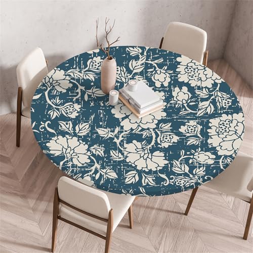 Muiuou Tischdecke Outdoor Rund, Drucken Rund Tischdecken Antifouling Abwaschbar Polyester Tischtuch, Dauerhaft Kratzfest für Wohnzimmer Esszimmer Garten Dekoration (Durchmesser 100cm,Stil 11) von Muiuou