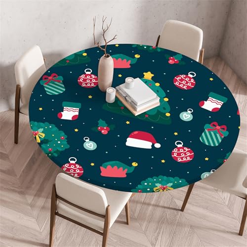 Muiuou Tischdecke Outdoor Rund, Drucken Rund Tischdecken Antifouling Abwaschbar Polyester Tischtuch, Dauerhaft Kratzfest für Wohnzimmer Esszimmer Garten Dekoration (Durchmesser 100cm,Stil 18) von Muiuou