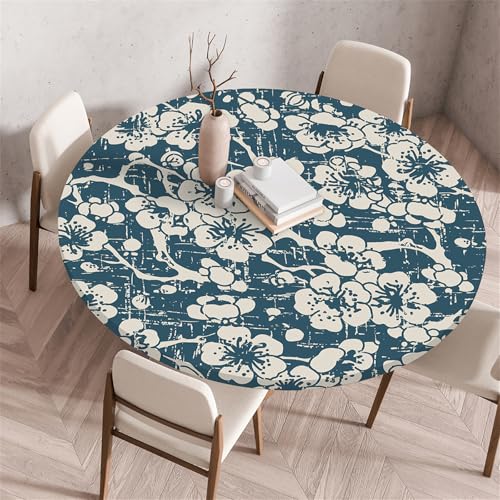 Muiuou Tischdecke Outdoor Rund, Drucken Rund Tischdecken Antifouling Abwaschbar Polyester Tischtuch, Dauerhaft Kratzfest für Wohnzimmer Esszimmer Garten Dekoration (Durchmesser 60cm,Stil 12) von Muiuou