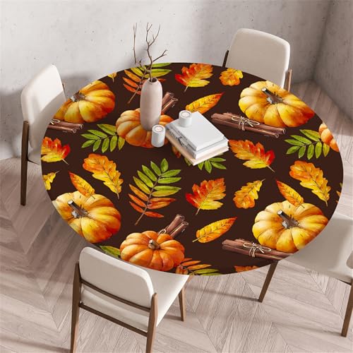 Muiuou Tischdecke Outdoor Rund, Drucken Rund Tischdecken Antifouling Abwaschbar Polyester Tischtuch, Dauerhaft Kratzfest für Wohnzimmer Esszimmer Garten Dekoration (Durchmesser 60cm,Stil 4) von Muiuou