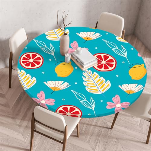 Muiuou Tischdecke Outdoor Rund, Drucken Rund Tischdecken Antifouling Abwaschbar Polyester Tischtuch, Dauerhaft Kratzfest für Wohnzimmer Esszimmer Garten Dekoration (Durchmesser 70cm,Stil 20) von Muiuou