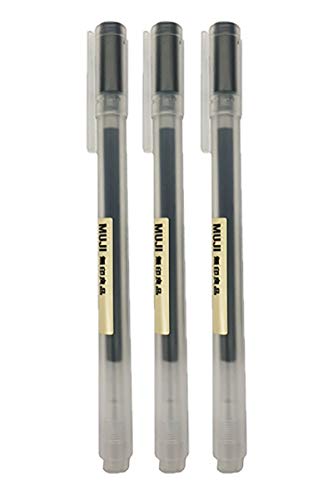 Muji Gel-Tinten-Kugelschreiber, schwarz, 0,5 mm, 3 Stück (Japan Import) von MUJI