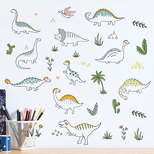 Mulaibdin Wandtattoo Kinderzimmer Junge Dino, Wandtattoo Dinosaurier Kinder, Wandsticker Kinderzimmer Tiere, Wand Deko Kinderzimmer Jungen, Dino Sticker Wand für Baby & Kleinkinderzimmer(Dino B) von Mulaibdin