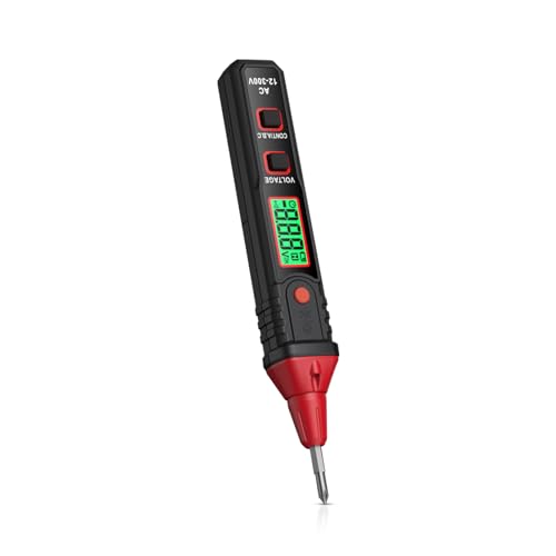 Spannungsprüferstift, Elektrizitätstester, 12~300 V Wechselstromspannungsprüfer NCV-Induktionsphasenfolgemessung mit Taschenlampen-LCD-Anzeige von Mulcort