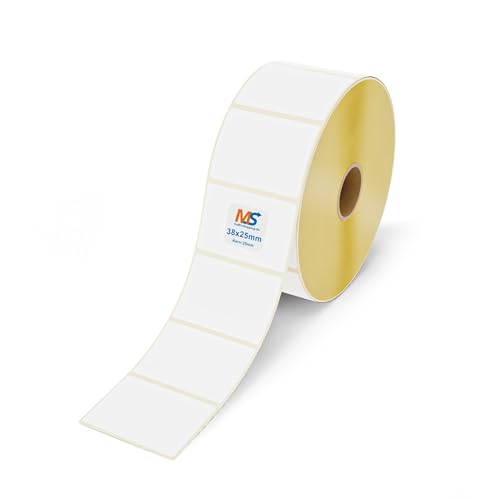 Multi-Shopping Thermo Eco Etiketten 38 x 25 mm - 2580 Stück je Rolle - Kern: 25 mm -permanent haftend, Thermodirekt Selbstklebend von Multi-Shopping