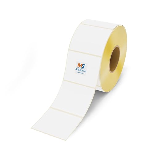 Multi-Shopping Thermo Etiketten Eco 50 x 40 mm - 400 Stück je Rolle - Kern: 40 mm -permanent haftend, Thermodirekt Selbstklebend Waagen Etiketten von Multi-Shopping