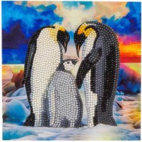 Diamond Painting "Crystal Art Card" - Penguin Family von Craft Buddy