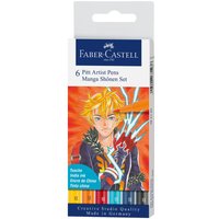 Faber-Castell Pitt Artist Pen Manga Shônen Set, 6 Stifte von Multi