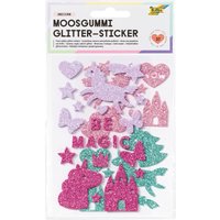 Moosgummi Glitter-Sticker - Unicorn von folia