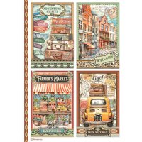 Motiv-Strohseide "Art of Travelling" - 4 Cards von Multi