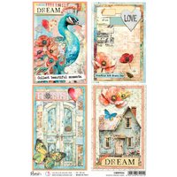 Motiv-Strohseide "Majestic Dreams Cards" von Multi