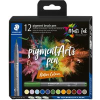 STAEDTLER Pigment brush pen, 12er-Set - Nature Colours von Staedtler