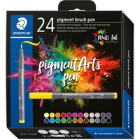 STAEDTLER Pigment brush pen - 24 Stück, Basic Colours von Multi