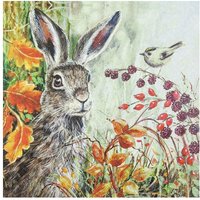 Serviette "Hase im Herbst" von HOME FASHION