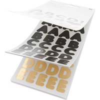 Stickerblock "Alphabet", Schwarz/Gold von Rico Design