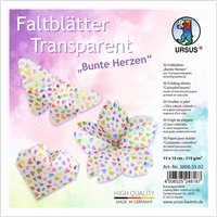 Transparentpapier-Faltblätter "Bunte Herzen" von URSUS