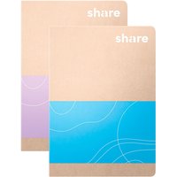 share Notizheft A6 kariert pastellblau-lavendel, 40 Blatt von Share