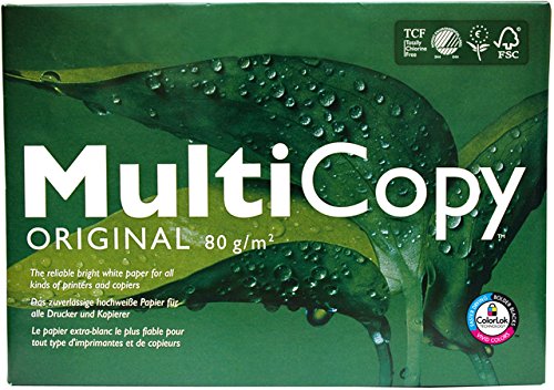 MultiCopy Multifunktionspapier ORIGINAL, A4, 80 g/m², 2fach Lochung, weiß (500 Blatt), Sie erhalten 1 Packung á 500 Blatt von Multicopy