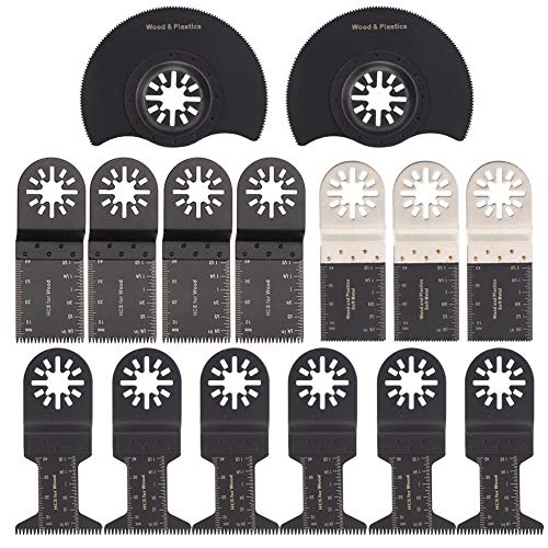 15-teiliges Sägeblatt-Set aus Kohlenstoffstahl, inklusive gewellter, gerader Klingen, multifunktional für die Holzbearbeitung, Schneiden von Holz/PVC/Metall, robust, langlebig, von Multizenic