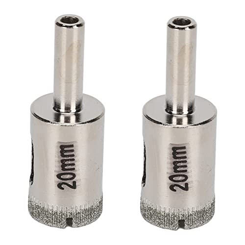 2Pcs 20mm Drill Bits Round Shank Hole Saw Kit, for Glass Marble Ceramic Tile Drilling, High Hardness Wear, Fast Drilling Speed, Glossy Surface, No Burrs von Multizenic