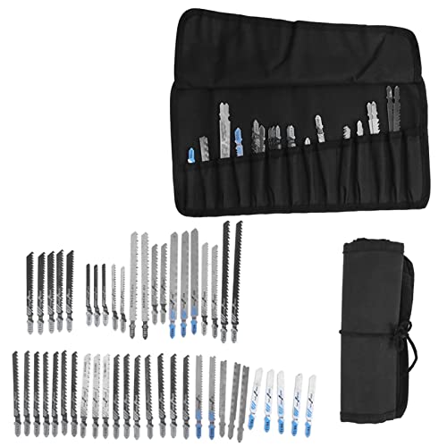 48Pcs Jig Saw Blades Set T‑Shank, HSS/High Carbon Steel, Universal Fine Tooth Kit, sturdy Storage Box, Cutting Tools for Wood Metal Aluminum von Multizenic