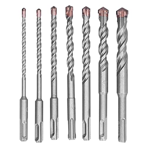 7-teiliges 3/8-Zoll-Hartmetallbohrer-Set, Kreuzkopf-Design, 160 mm Länge für Betonbohren, mechanische Bearbeitung und Heimwerkerarbeiten von Multizenic