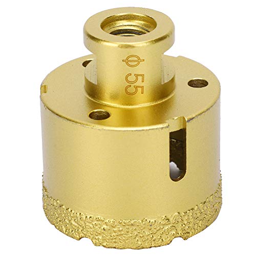 Hole Saw Brazing Drill Bit 55mm, Golden M14 for Marble Concrete Drilling, High Quality Material, Oval Chip Drain Design, Efficient Cutting, sturdy Blade, von Multizenic